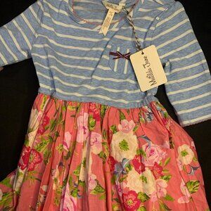 Matilda Jane Blue and Yellow Casual Fit and Flare Dress